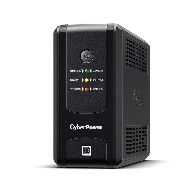 Источник бесперебойного питания, CyberPower, UT850EG, Мощность 850ВА/480Вт, UTG-серия, Линейно-интерактивный, Напольный, LED/RJ11/RJ45e/USB, AVR: 165-290В, АКБ 12В/7Ач*1шт., Вых: 3xSchuko, Чёрный