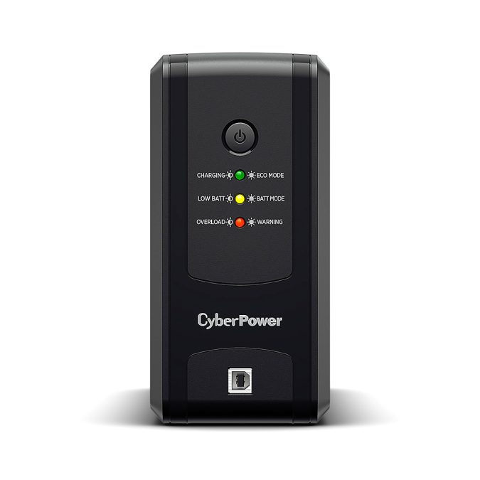 Источник бесперебойного питания, CyberPower, UT850EG, Мощность 850ВА/480Вт, UTG-серия, Линейно-интерактивный, Напольный, LED/RJ11/RJ45e/USB, AVR: 165-290В, АКБ 12В/7Ач*1шт., Вых: 3xSchuko, Чёрный