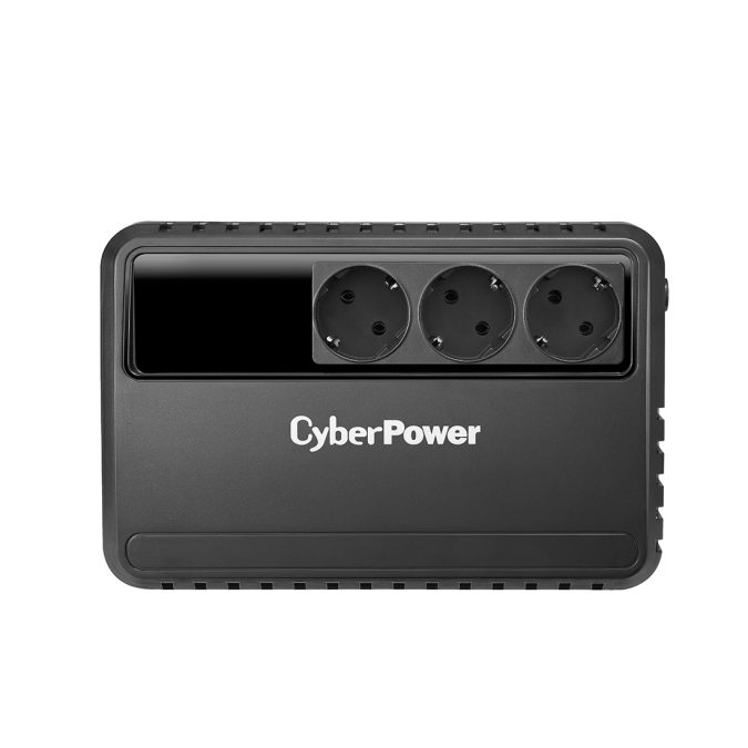 Источник бесперебойного питания, CyberPower, BU600E, Мощность 600ВА/360Вт, BU-серия, Линейно-интерактивный, Напольный, LED, AVR: 165-280В, АКБ 12В/5Ач*1 шт., Вых: 3xSchuko, Чёрный