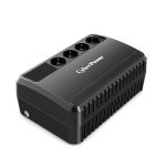 Источник бесперебойного питания, CyberPower, BU850E, Мощность 850ВА/425Вт, BU-серия, Линейно-интерактивный, Напольный, LED, AVR: 165-275В, АКБ 12В/7,2Ач*1 шт., Вых: 4xSchuko, Чёрный