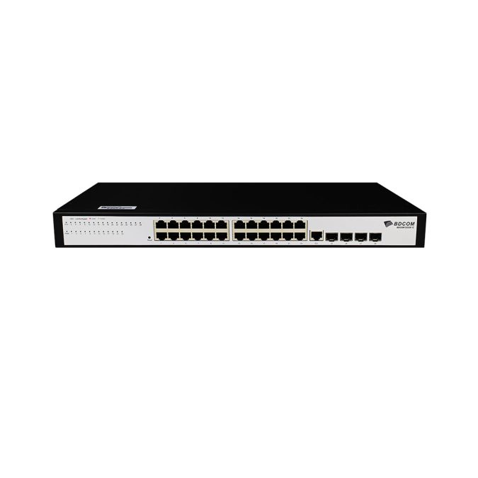 Коммутатор, BDCOM, S2528-C, Управляемый L2+, 24 порта 10/100/1000M RJ45, 4 порта 100/1000М SFP, Стоечный 1U