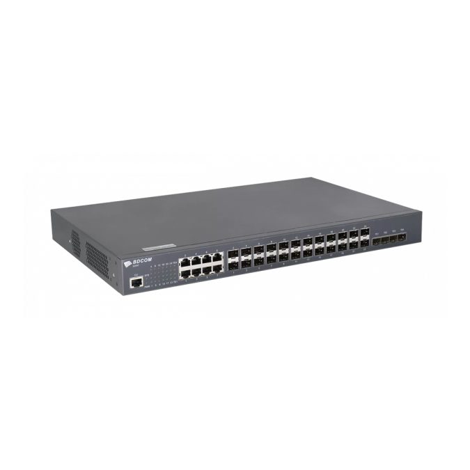 Коммутатор, BDCOM, S2900-24S8C4X, Управляемый L2+, 16 портов 1000M SFP, 8 комбо-портов 1000М SFP/RJ45, 4 порта 10G SFP+, Стоечный