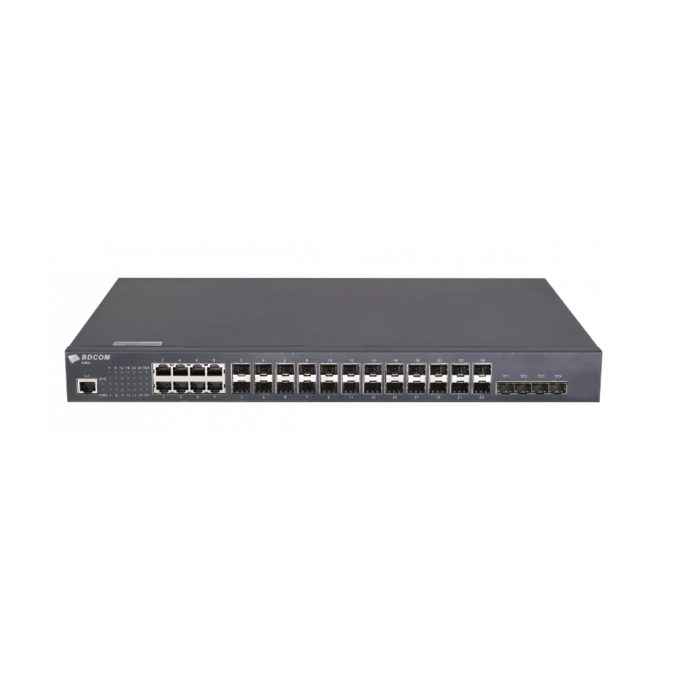 Коммутатор, BDCOM, S2900-24S8C4X, Управляемый L2+, 16 портов 1000M SFP, 8 комбо-портов 1000М SFP/RJ45, 4 порта 10G SFP+, Стоечный