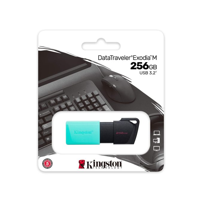 USB-накопитель, Kingston, DTXM/256GB, 256GB, USB 3.2, Бирюзовый