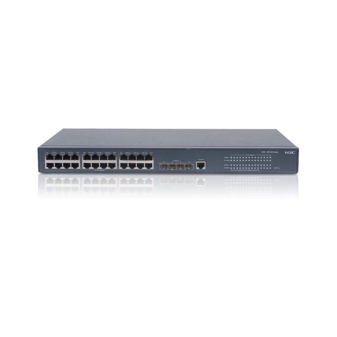 Коммутатор, H3C, LS-5120V2-28P-LI-GL, Управляемый L2+, 24 порта 10/100/1000M , 4 порта 1000M SFP, AC 100~240 В, -10°C ~ +55°C