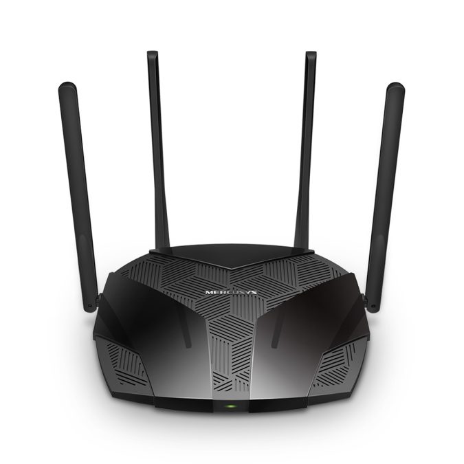 Маршрутизатор, Mercusys, MR80X, 802.11a/b/g/n/ac/ax, AX3000, 1 гигабитный порт WAN + 3 гигабитных порта LAN, 4 фиксированные антенны 5 дБи