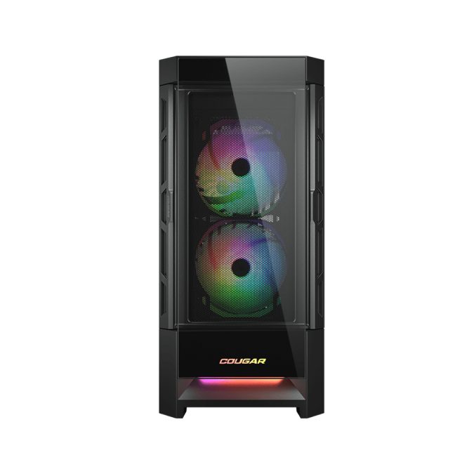 Компьютерный корпус, Cougar, Duoface RGB CGR-5ZD1B-RGB, CEB/ATX/Micro ATX/Mini ITX, USB 2*3.0/1*2.0, HD-Audio+Mic, Кулер 2*14см ARGB/1*14см ARGB, Высота процессорного кулера до 190 мм, Длина VGA до 330мм, 2*3.5"/2*2.5", Толщина 0,6мм, 491x230x386мм, Без Б/П, Чёрный