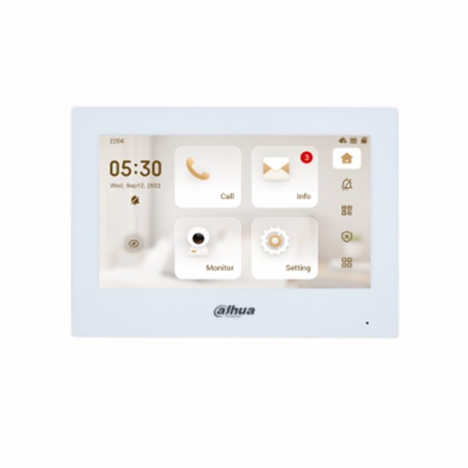 Монитор, Dahua, DHI-VTH2621G-P, монитор видеодомофона IP 7 дюймовый, ёмкостной сенсорный экран.