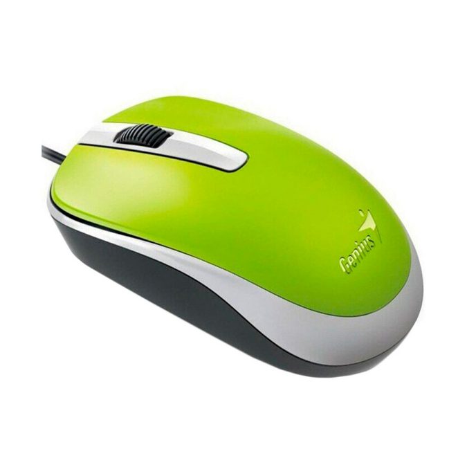 Компьютерная мышь, Genius, DX-120, Оптическая, 1000dpi, USB, Длина кабеля 1,5 метра, Зелёная