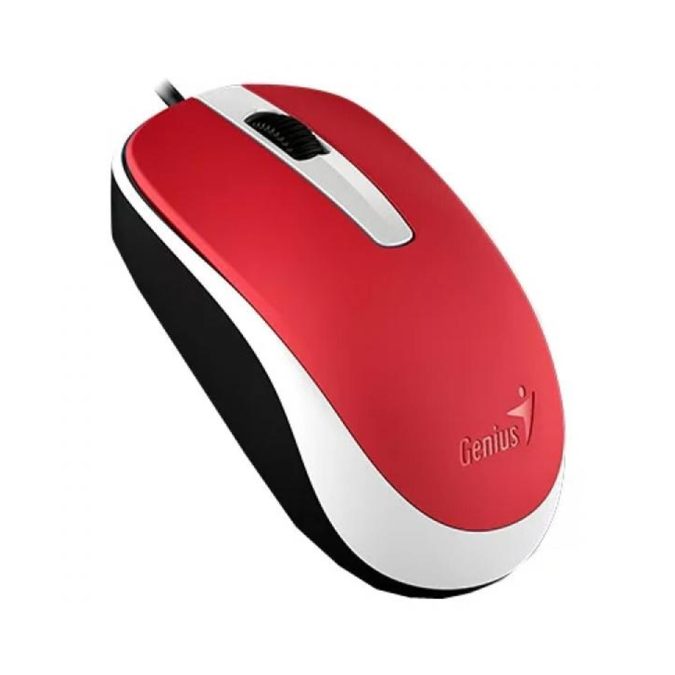 Компьютерная мышь, Genius, DX-120, Оптическая, 1000dpi, USB, Длина кабеля 1,5 метра, Красный