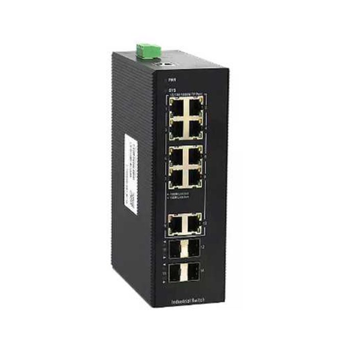Индустриальный коммутатор, BDCOM, IES200-V25-4S10T, Управляемый L2, 10x 10/100/1000M портов, 4x 1000M SFP слота, DC 12~55V резервный двойной вход питания, -40~85°C, защита 6KV, DIN-rail