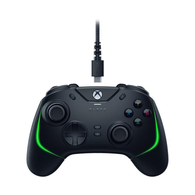Геймпад, Razer, Wolverine V2 Chroma, RZ06-04010100-R3M1, Работает с Xbox One, Xbox Series X | S или ПК (Windows® 10 и выше), 6 дополнительных многофункциональных кнопок, Сменные насадки джойстиков, Аналоговый аудио разъем 3,5 мм, Чёрный