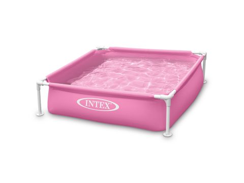 Детский каркасный бассейн Mini Frame 122 х 122 х 30 см, INTEX, 57172NP, 342 л., Винил, Мягкая отделка горизонтальных балок, Розовый, Цветная коробка