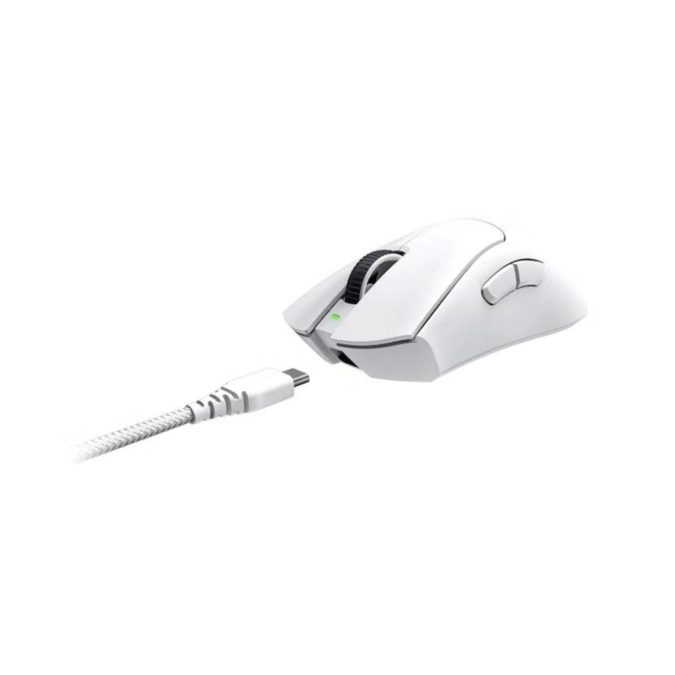 Компьютерная мышь, Razer ,DeathAdder V3 Pro - White, RZ01-04630200-R3G1, Игровая, Оптическая, до 20 000dpi, 8 кнопок, Razer Chroma™ RGB подсветка с реальными 16,8 млн настраиваемыми цветами, беспроводная, USB, 82 г Белая