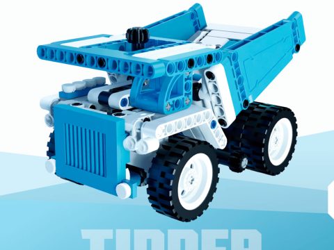 Конструктор, ONEBOT, OBQXKK95AIQI, Mini Engineering Truck, 8+, 255 деталей, ABS, PC, Синий