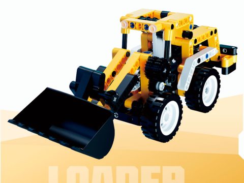 Конструктор, ONEBOT, OBQXCC95AIQI, Mini Engineering Forklift, 8+, 261+ деталей, ABS, PC, Жёлтый