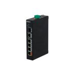 Коммутатор, Dahua, DH-PFS3106-4ET-60-V2, Индустриальный, 4 порта 10/100M + 1 комбо порт 10/100/1000Base-T/Base-X , Неуправляемый, PoE, Корпус металл