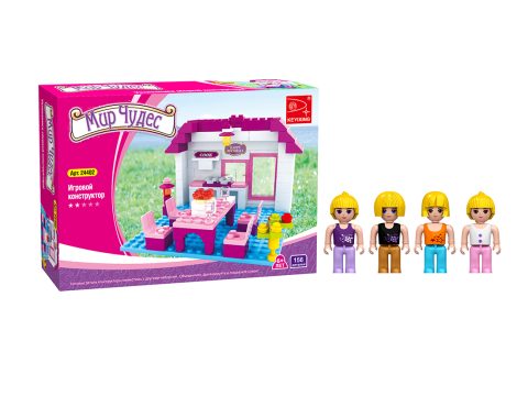 Игровой конструктор, Keyixing, 24402, Мир Чудес, Праздник в кафе, 4 минифигурки, 156 деталей, Цветная коробка