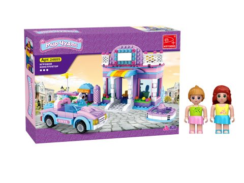 Игровой конструктор, Keyixing, 24605, Мир Чудес, Магазин модной косметики, 2 минифигурки, 380 деталей, Цветная коробка