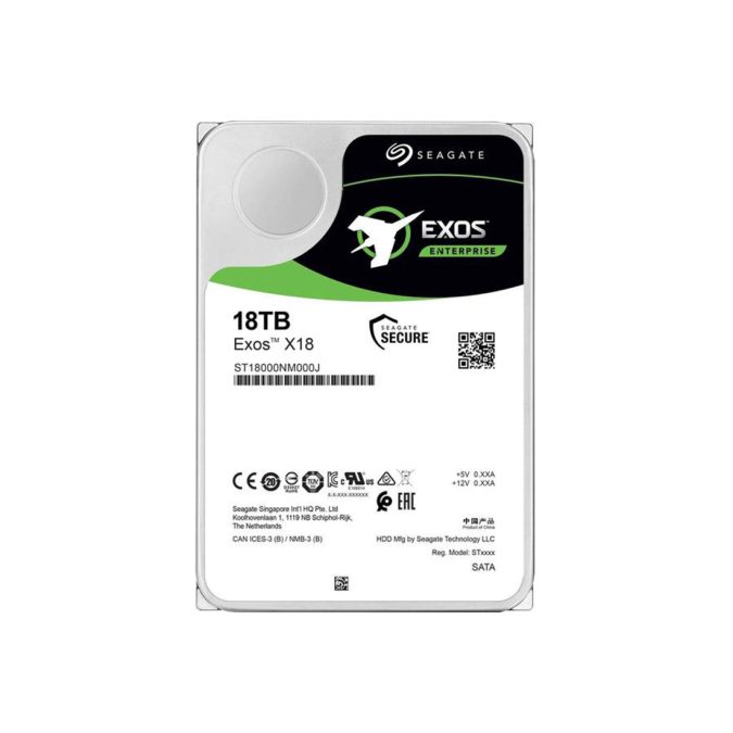 Жесткий диск, Seagate, Exos X18, ST18000NM000J, 18TB, SATA3 6Gb/s, 3.5", 7200RPM