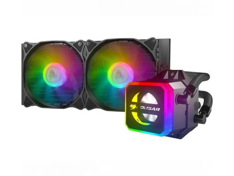 Кулер с водяным охлаждением, Cougar, Helor 240, Intel 20хх/1366/1200/115х и AMD AM4/AM3+, 2*120мм ARGB, 600-1800 RPM±10%, 78.4CFM, 37.1 dB(A), Чёрный
