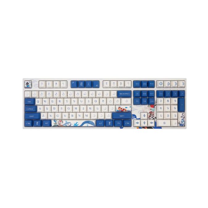 Клавиатура, Varmilo, Lovebirds-I, VEM108, A36A002B0A3A06A003, Varmilo EC V2 Rose Switch, 108 клавиш, Механическая, Подсветка - Белая, Hot-Swap - Нет, Проводная, Type-C, 505*215*65 мм, Англ/ Рус, Голубой