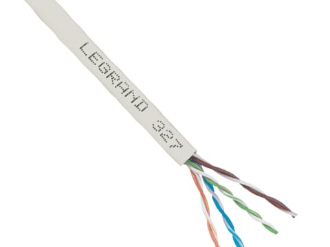 Кабель сетевой, Legrand, 032750, Cat.5e, U/UTP, 4x2x1/0.5мм, LSZH, 305 м/б (Огнеупорный, Отличается низким дымовыделением, Не содержит галогенов)