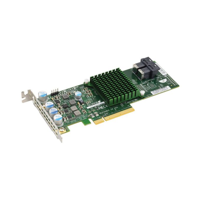 SAS Host Bus адаптер, Supermicro, AOC-S3008L-L8E, LSI3008, 2 MiniSAS HD (SFF-8643), 122 HDD