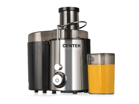 Соковыжималка центробежная, Centek, CT-1209, 600Вт, 2 скор., Стакан 500 мл, Горловина 65мм, Черный/сталь