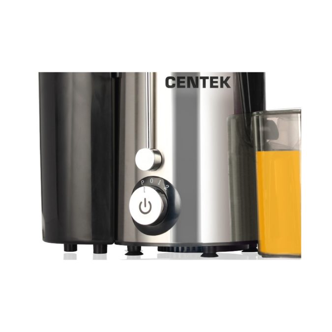 Соковыжималка центробежная, Centek, CT-1209, 600Вт, 2 скор., Стакан 500 мл, Горловина 65мм, Черный/сталь