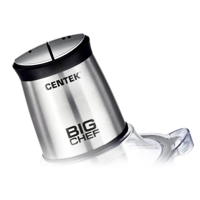 Измельчитель, Centek, CT-1394, 600Вт, 2 скорости, Стеклянная чаша, 1.5л, Разборные ножи, Сталь