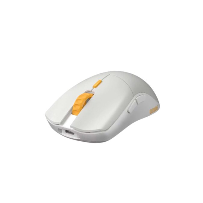 Компьютерная мышь, Glorious, Series One PRO, GLO-MS-P1W-GE-FORGE, Игровая, Оптическая, Беспроводная, Glorious BAMF Sensor, 19000 DPI, 400 IPS, 50G, 1000 Hz, 6 кнопок, Длина провода 2м, Серый/желтый