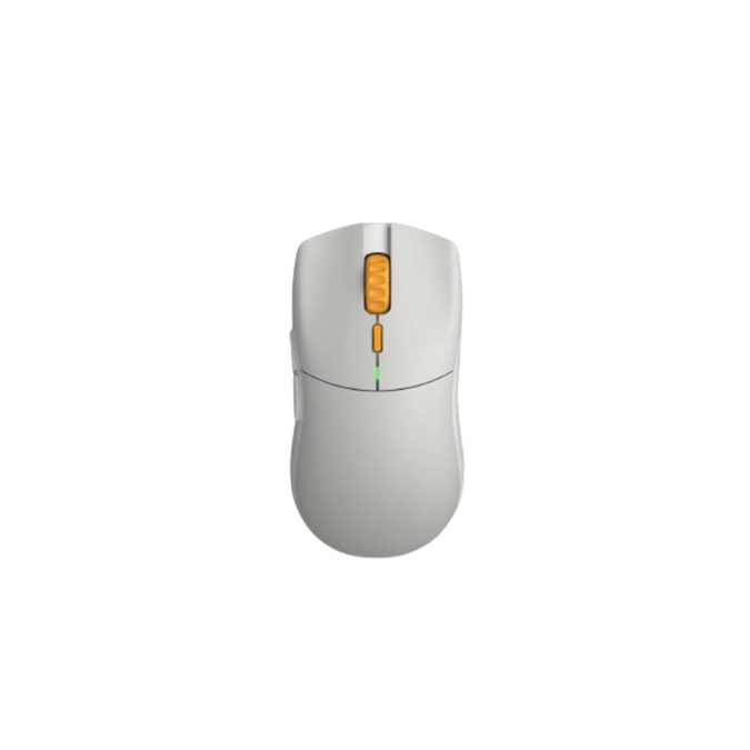 Компьютерная мышь, Glorious, Series One PRO, GLO-MS-P1W-GE-FORGE, Игровая, Оптическая, Беспроводная, Glorious BAMF Sensor, 19000 DPI, 400 IPS, 50G, 1000 Hz, 6 кнопок, Длина провода 2м, Серый/желтый