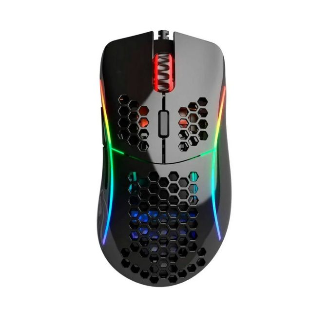 Компьютерная мышь, Glorious, Model D-, GLO-MS-DM-GB, Игровая, Оптическая, Проводная, Pixart PMW-3360 Sensor, 12000 DPI, 250+ IPS, 50G, 1000 Hz, RGB, 6 кнопок, Длина провода 2м, Глянцевый черный