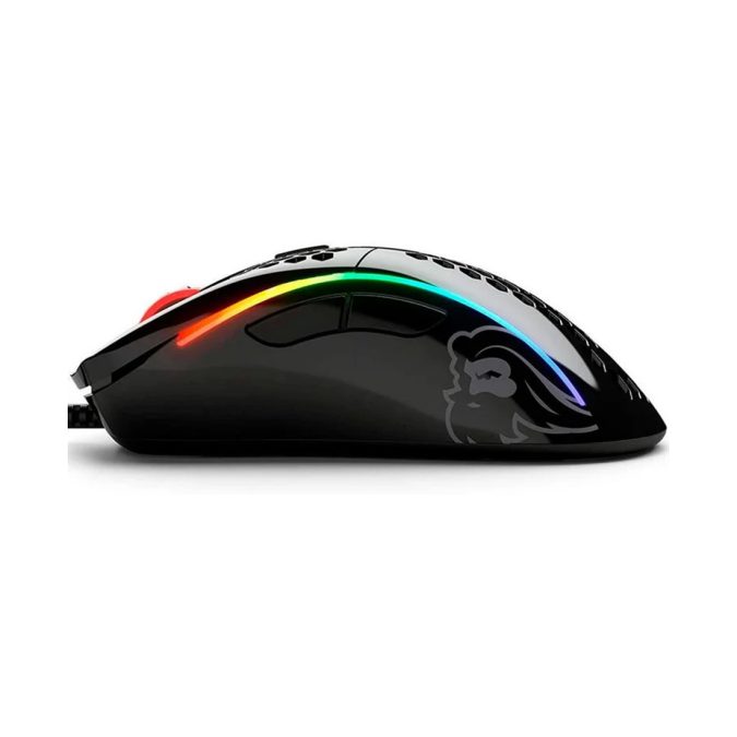Компьютерная мышь, Glorious, Model D-, GLO-MS-DM-GB, Игровая, Оптическая, Проводная, Pixart PMW-3360 Sensor, 12000 DPI, 250+ IPS, 50G, 1000 Hz, RGB, 6 кнопок, Длина провода 2м, Глянцевый черный