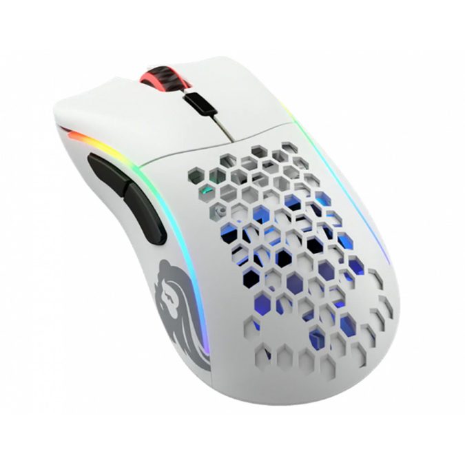 Компьютерная мышь, Glorious, Model D Wireless, GLO-MS-DW-MW, Игровая, Оптическая, Беспроводная, Glorious BAMF Sensor, 19000 DPI, 400 IPS, 50G, 1000 Hz, RGB, 6 кнопок, Длина провода 2м, Матовый белый