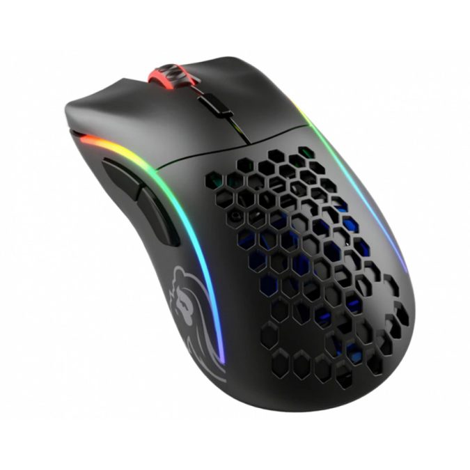 Компьютерная мышь, Glorious, Model D- Wireless, GLO-MS-DMW-MB, Игровая, Оптическая, Беспроводная, Glorious BAMF Sensor, 19000 DPI, 400 IPS, 50G, 1000 Hz, RGB, 6 кнопок, Длина провода 2м, Матовый черный