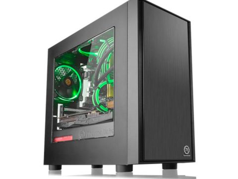 Компьютерный корпус, Thermaltake, Versa h17/win, CA-1J1-00S1WN-00, ATX, Micro-Tower, M-ATX/M-ITX, USB3.0*1/2.0*2, HD-Audio, Кулер 12см, Высота процессорного Кулера 155мм, Длина VGA до 350 мм, 2*5.25"/2*3.5", Сталь, Закаленное стекло*1, 390*205*380, Без Б/П, Чёрный