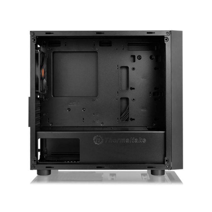 Компьютерный корпус, Thermaltake, Versa h17/win, CA-1J1-00S1WN-00, ATX, Micro-Tower, M-ATX/M-ITX, USB3.0*1/2.0*2, HD-Audio, Кулер 12см, Высота процессорного Кулера 155мм, Длина VGA до 350 мм, 2*5.25"/2*3.5", Сталь, Закаленное стекло*1, 390*205*380, Без Б/П, Чёрный