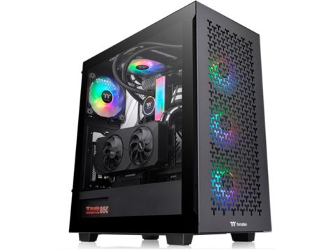 Компьютерный корпус, Thermaltake, V350 TG ARGB Air, CA-1S3-00M1WN-03, Mid Tower, ATX/M-ATX/Mini-ITX, USB 3.2 (Gen 2) Type-C*1/USB 3.0*2, HD Audio, 3*120мм ARGB fan /1*120мм Turbo fan, Высота процессорного куллера до 160 мм, Длина VGA до 390 мм, 2*3.5"/ 5*2.5", Сталь, Закаленное стекло*1, 475*220*461мм, Без Б/П, Чёрный