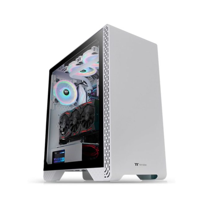 Компьютерный корпус, Thermaltake, S300 TG, CA-1P5-00M6WN-00, Mid-tower, Mini-ITX/M-ATX/ATX, USB 2.0*2/USB 3.0*1, HD Audio,1*120мм вентилятор, Высота процессорного куллера до 170 мм, Длина VGA до 360 мм, 2*3.5"/ 2*2.5", Сталь, 4мм Закаленное стекло*1, 493*230*508мм, Без Б/П, Белый