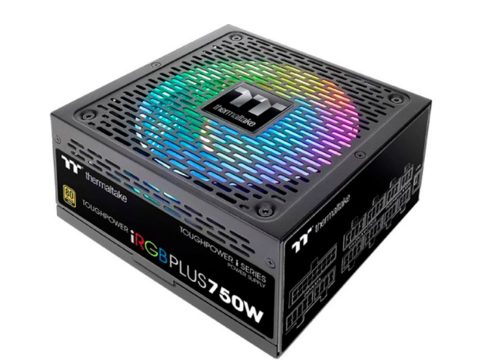 Блок питания, Thermaltake, Toughpower iRGB 750W, PS-TPI-0750F3FDGE-1, 750W, ATX, Gold, APFC, 20+4 pin, 4+4pin, 9*Sata, 4*Molex, 4*PCI-E 6+2 pin, FDD, Modular, Вентилятор RGB 14 см, 150х86х160мм, Чёрный