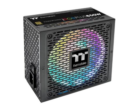 Блок питания, Thermaltake, Toughpower iRGB 850W, PS-TPI-0850F3FDGE-1, 850W, ATX, Gold, APFC, 20+4 pin, 2*4+4pin, 12*Sata, 4*Molex, 6*PCI-E 6+2 pin, FDD, Modular, Вентилятор RGB 14 см, 150х86х160мм, Чёрный