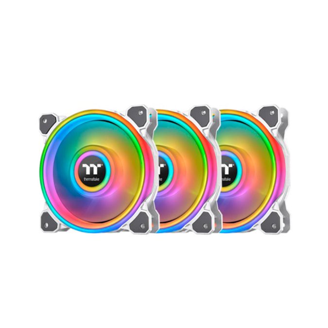 Кулер для компьютерного корпуса, Thermaltake, Riing Quad 12 RGB 3-Fan Pack, CL-F100-PL12SW-A, ARGB 120мм вентилятор, 500-1500 об.мин, 25dB(A), 40.9 CFM, 9 Pin, 120х120х25мм, Белый