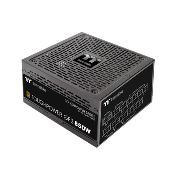 Блок питания, Thermaltake, Toughpower GF3 850W Gold, PS-TPD-0850FNFAGE-4, 850W, ATX 3.0, Gold, APFC, 20+4pin, 4+4pin, 8pin, 12*Sata, 4*Molex, 4*PCI-E 6+2pin, 12VHPWR, FDD, Modular, Вентилятор 13.5см, 150х86х160мм, Чёрный