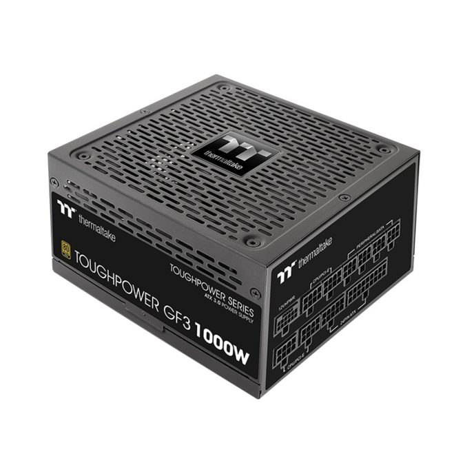 Блок питания, Thermaltake, Toughpower GF3 1000W, PS-TPD-1000FNFAGE-4, 1000W, ATX 3.0, Gold, APFC, 20+4pin, 4+4pin, 8pin, 12*Sata, 4*Molex, 4*PCI-E 6+2pin, PCI-E 12+4pin, FDD, Modular, Вентилятор 13.5см, 150х86х160мм, Чёрный