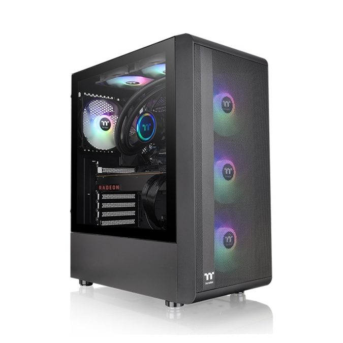 Компьютерный корпус, Thermaltake, S200 TG ARGB, CA-1X2-00M1WN-00, Mid Tower, ATX/M-ATX/Mini-ITX, USB 3.0*2, HD Audio *1, 3*120мм Вентилятор, Высота процессорного куллера до 166 мм, Длина VGA до 330 мм, 2*2,5"/2*3,5", Сталь, 3мм Закаленное стекло*1, 460*210*395.3мм, Без Б/П, Чёрный