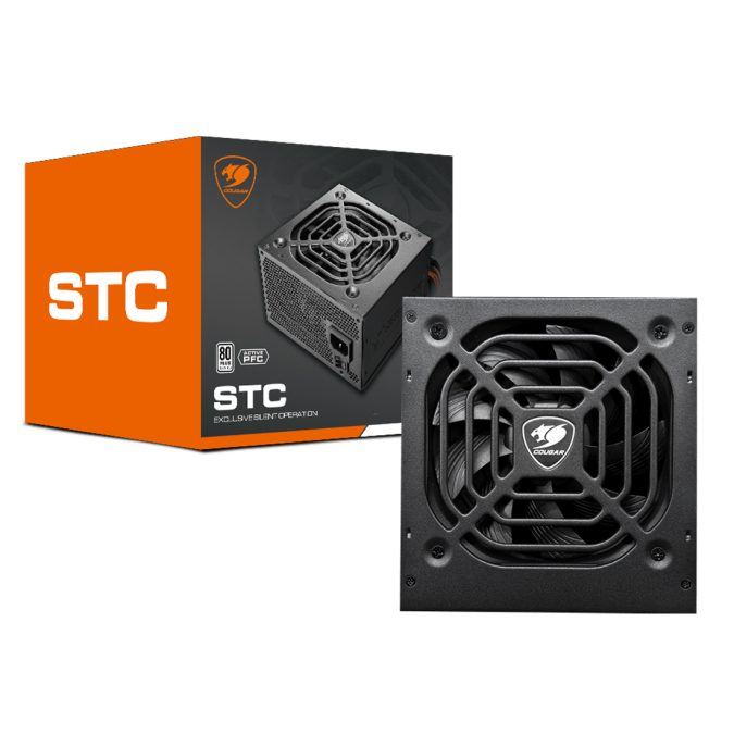 Блок питания, Cougar, STC 600, 600W, ATX, APFC, 20+4pin, 4+4pin, 6*Sata, 2*Molex, 2*PCI-E 6+2pin, Вентилятор 12см, Кабель питания, Чёрный