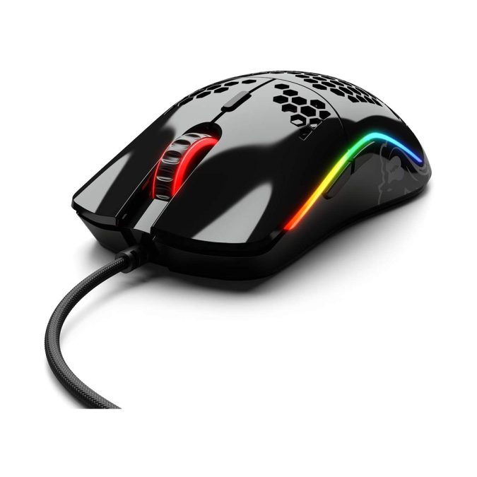 Компьютерная мышь, Glorious, Model O-, GOM-GBLACK, Игровая, Оптическая, Проводная, Pixart PMW-3360 Sensor, 12000 DPI, 250+ IPS, 50G, 1000 Hz, RGB, 6 кнопок, Длина провода 2м, Глянцевый черный