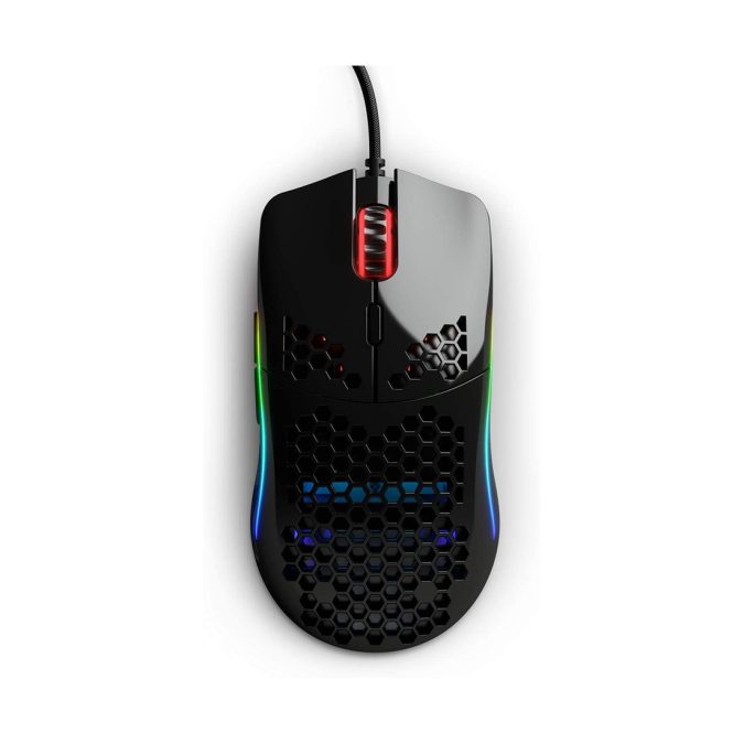 Компьютерная мышь, Glorious, Model O-, GOM-GBLACK, Игровая, Оптическая, Проводная, Pixart PMW-3360 Sensor, 12000 DPI, 250+ IPS, 50G, 1000 Hz, RGB, 6 кнопок, Длина провода 2м, Глянцевый черный